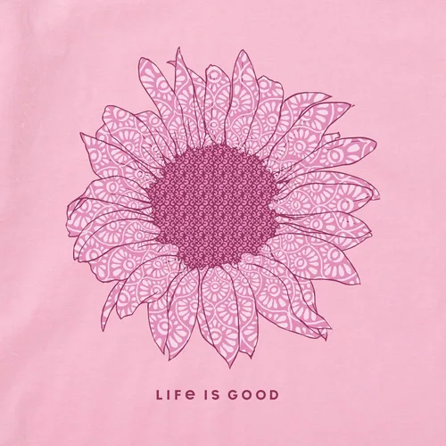 Miniatura 4 de Life is Good Camiseta Crusher con cuello en V para mujer, girasol francés