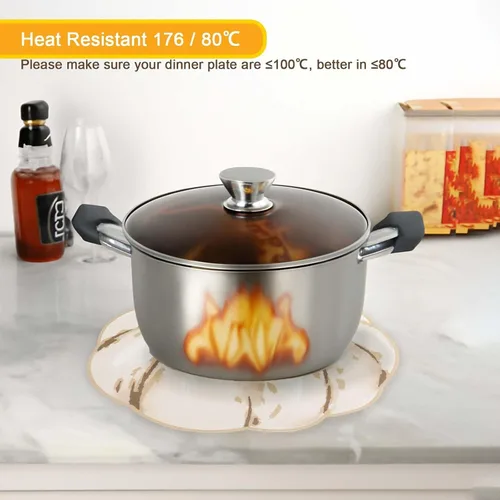 Miniatura 6 de Simplebrand Juego de 4 manteles individuales con estampado de calabaza beige para cocina, resistentes a las manchas, protegen la mesa del comedor