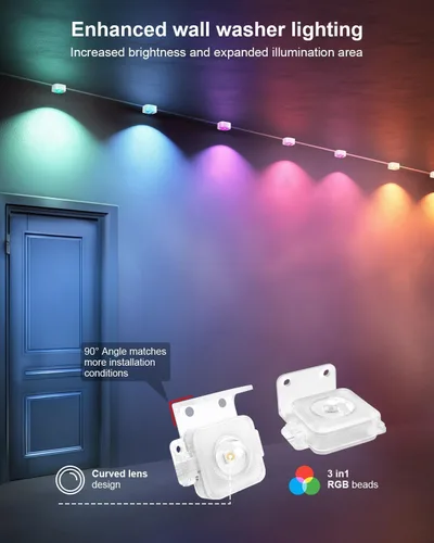 Miniatura 6 de MIMIRGB Luces permanentes para exteriores profesionales, 33 pies RGB+IC decoración inteligente para exteriores, aplicación/control remoto, Navidad