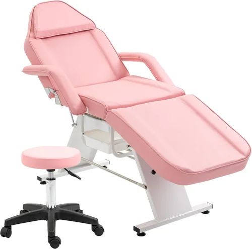 Silla de tatuaje con taburete hidráulico, multiusos profesional de cuero de salón esteticista, mesas de masaje ajustables actualizadas para camas