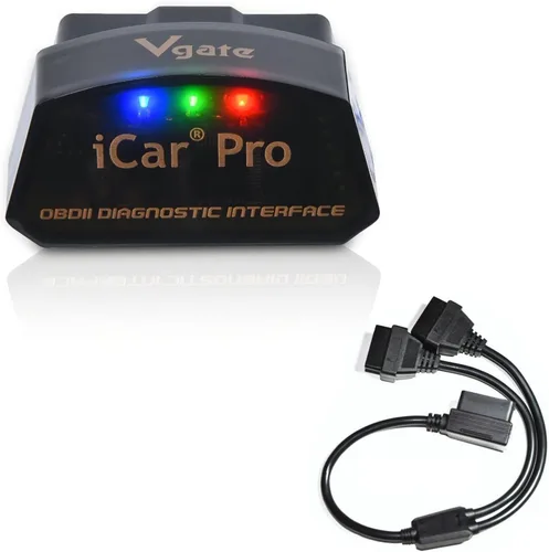 Vgate iCar Pro Bluetooth4.0 OBD2 Herramienta de diagnóstico del coche y divisor OBD2 de 16 pines de 19 pulgadas