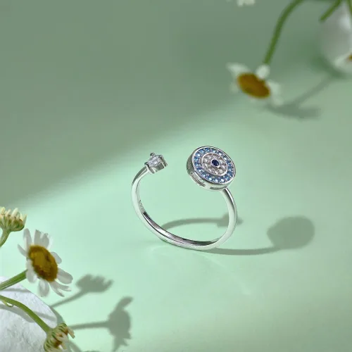 Miniatura 74 de Anillo de plata de ley 925, minimalista, ajustable, hecho a mano, para mujeres y niñas