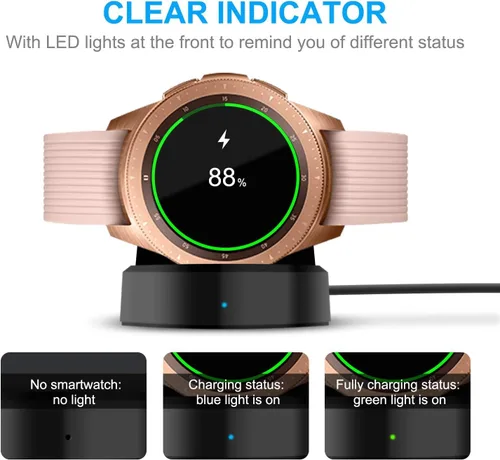 Miniatura 5 de Cargador compatible con Samsung Galaxy Watch 42mm/46mm, base de carga mejorada para reloj inteligente Galaxy SM-R800/R810/R815