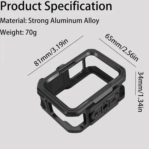 Miniatura 2 de Funda protectora de aluminio para GoPro Hero 13/12/11/10/9, estuches de marco duro duraderos, marco de carcasa de metal resistente con dedos