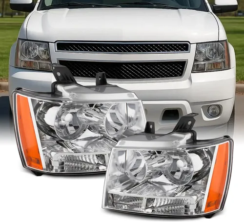 Miniatura 5 de AKKON - Para faros delanteros con bisel negro 07-13 Suburban Tahoe Avalanche Reemplazo directo izquierdo + derecho, luz baja: H11, luz alta: 9005