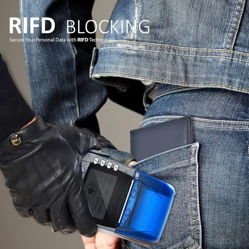 Miniatura 44 de Carteras plegables de cuero RFID hechas a mano para hombres en varios colores que ofrecen 9 tarjetas y 1 ranuras para identificación