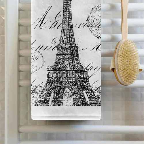 Miniatura 2 de 3D Rose Nouveau Paris - Toalla de mano/deporte de la Torre Eiffel vintage, 15 x 22