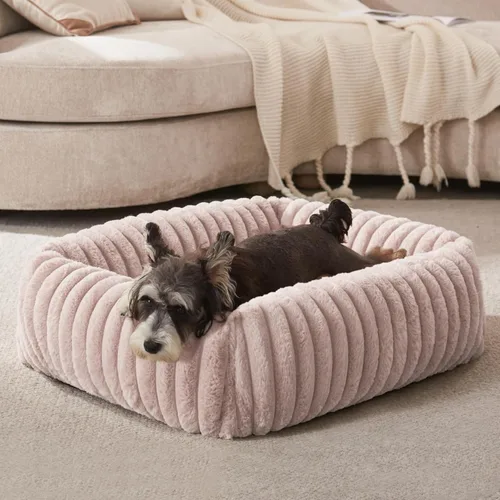 Miniatura 21 de FURTIME Cama para perros de tamaño mediano, cama ortopédica lavable para mascotas con funda extraíble, rectangular, suave, relajante, para Beige
