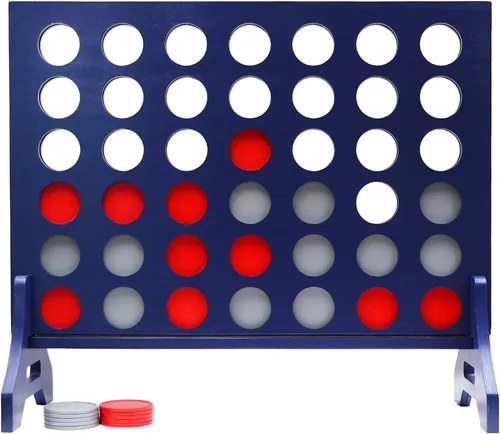 Miniatura 85 de Tailgating Pros Cuatro en una fila gigante azul marino premium con funda de transporte – Juego de patio al aire libre de gran tamaño – ¡Muchos