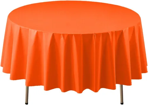 Miniatura 23 de Party Essentials Mantel redondo de plástico desechable de 84 pulgadas, 3 unidades, color negro