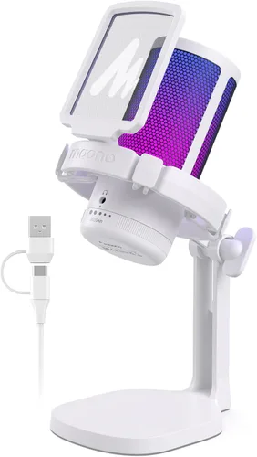 Miniatura 11 de MAONO USB Gaming Microphone for PC, Noise Cancellation Condenser Mic with RGB Lights, Mute, Gain for Streaming, Recording, Podcast, Chat, Twitch