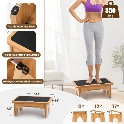 Miniatura 3 de StrongTek Reposapiés ajustable para debajo del escritorio, inclinación de ajuste de 3 niveles, taburete de 7 pulgadas para niños y adultos, taburete