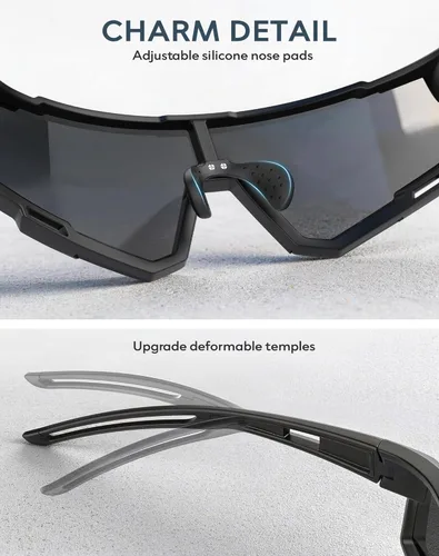 Miniatura 3 de KALIYADI Gafas de sol deportivas para hombre, polarizadas, gafas de sol para mujer, gafas de sol para correr con UV400 para pesca y ciclismo