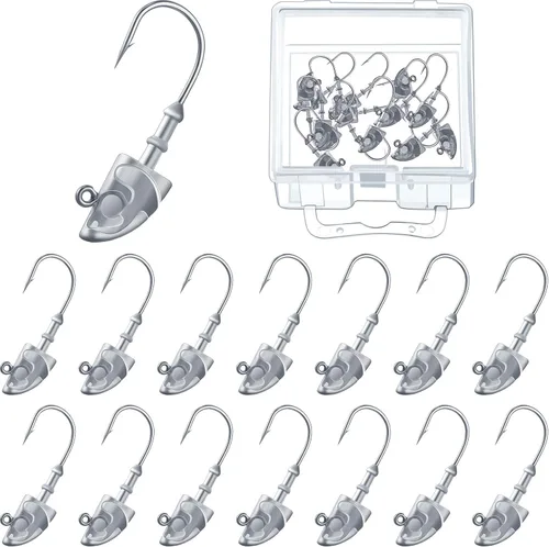Miniatura 9 de 15 piezas Swimbait Jig Head Jig Head Cebo Cabeza Cebo de plomo Pesado Ganchos Giratorios Jig Head Spinning Fish Jig Head para agua salada y agua