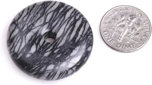 Miniatura 32 de JOE FOREMAN Anillo de cuarzo amatista natural de 1.181 in con colgante de donas circulares para hacer joyas, 1 unidad, Piedra
