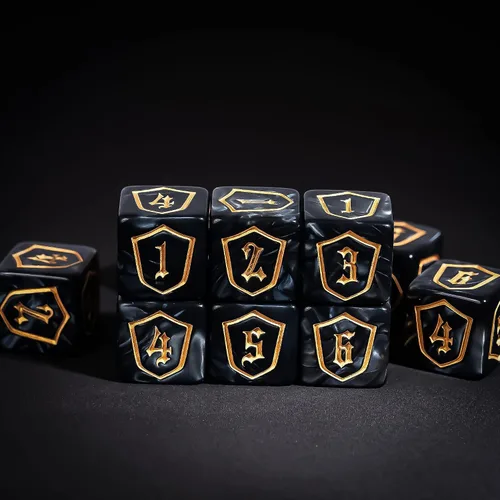Miniatura 14 de Juego de 10 dados D6 de 16 mm, juego de dados blancos de 6 lados para juegos de mesa RPG A-white