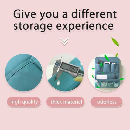 Miniatura 8 de Organizador colgante con bolsillos, bolsa de almacenamiento de pared y puerta con 3 ganchos adhesivos, organizador de almacenamiento colgante