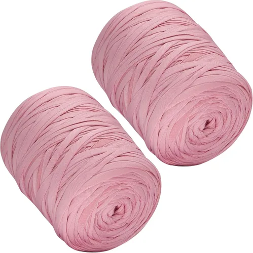 Miniatura 14 de 400g de hilo de tela elástica para tejer con ganchillo para DIY, 119 metros de hilo de espagueti grueso para tejer para proyectos de bolso, cesta