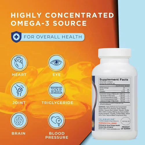 Miniatura 2 de Suplementos de aceite de pescado con recubrimiento entérico omega-3, forma de triglicéridos, 1100 mg de ácidos grasos omega-3 totales, sin lácteos