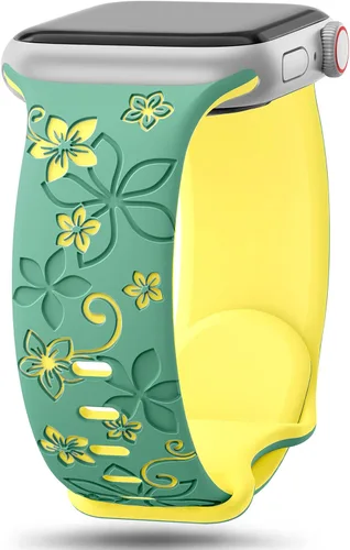 Miniatura 16 de Correas con grabado floral compatibles con Apple Watch Band de 1.49, 1.57, 1.61, 1.65, 1.73, 1.77, 1.92 pulgadas para mujeres, correas deportivas