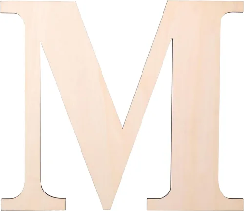 Letra de madera de 12 pulgadas, letras de madera para decoración de pared, letras de madera sin terminar en blanco de 1/5 pulgadas para decoración