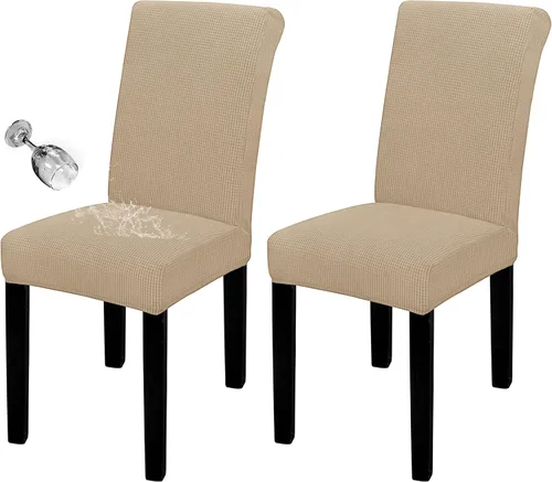 Miniatura 67 de Easy-Going - Juego de 2 fundas para sillas de comedor 100% impermeables, de tela Jacquard elástica, fundas protectoras removibles y lavables