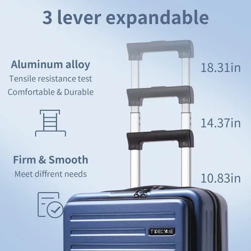 Miniatura 7 de TydeCkare ABS + PC Equipaje, Azul (Ice), 20 Inch with Front Laptop Pocket, Moda