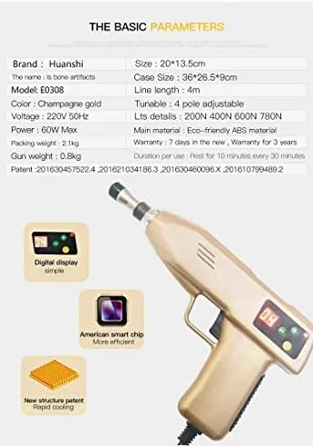 Miniatura 2 de Herramienta de ajuste quiropráctico 1100N Instrumento de pistola de impulso eléctrico Actuador Masajeador Equipo de masaje profesional Pistola