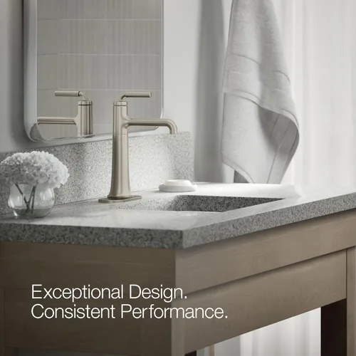 Miniatura 4 de Kohler 26437-4-BN Tone - Grifo alto para lavabo de baño con un solo mango, 1.2 gpm, níquel cepillado vibrante