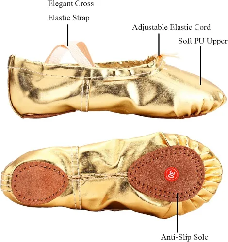 Miniatura 3 de Zapatos de baile de ballet Pu para muchacha con suela dividida suave