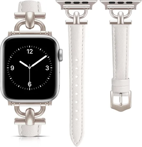 Miniatura 7 de Correa de cuero compatible con las bandas de Apple Watch para mujeres, correa elegante y elegante para iWatch Series 11/10/9/8/7/6/5/4/3/2/1/se