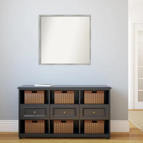 Miniatura 981 de Amanti Art Espejo de baño blanco para sobre el fregadero, 32 x 45 pulgadas, espejo de tocador rectangular blanco esbelto, marco de madera moderno