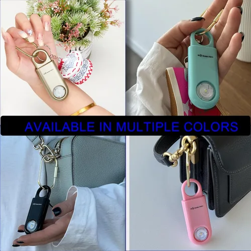 Miniatura 3 de Alarma de seguridad personal de 130 dB con luz estroboscópica. Alertas de emergencia SOS de sonido fuerte con mosquetón. Sirena de llavero