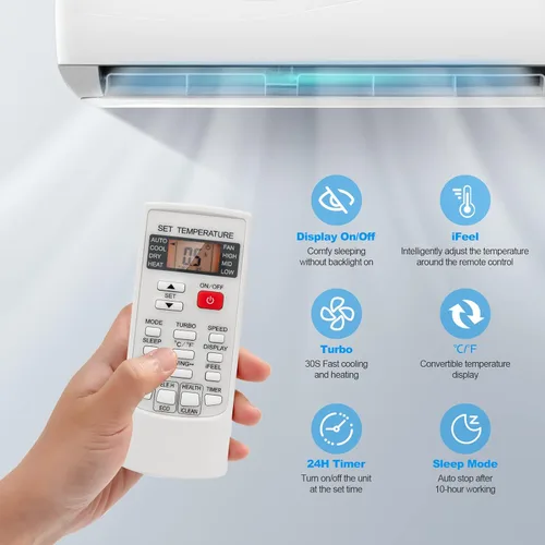 Miniatura 5 de ARLIME Mini sistema de aire acondicionado dividido/calefacción, 18000 BTU 19 SEER2 de ahorro de energía con bomba de calor de 1.5 toneladas y kit