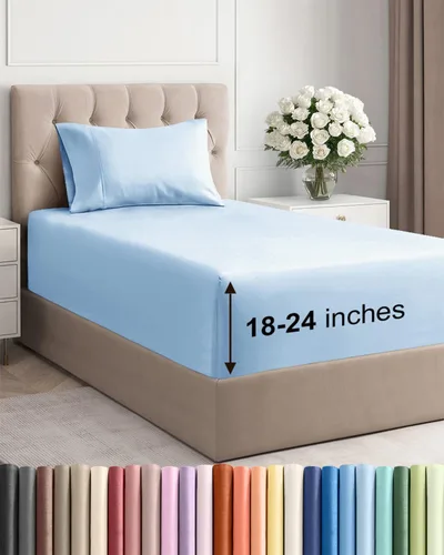 Miniatura 111 de Sábanas King divididas con bolsillos extra profundos, sábanas transpirables y refrescantes de 5 piezas, sábanas de lujo para hotel, suaves, sin 22