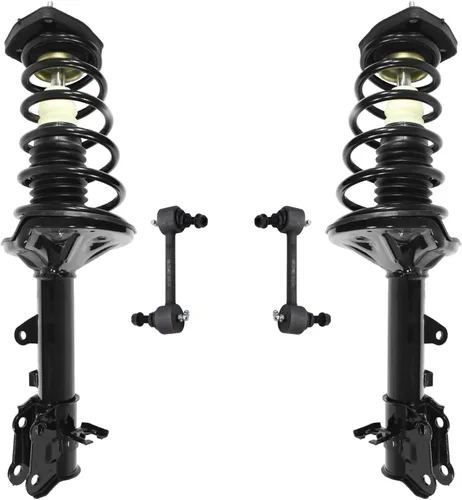 Miniatura 39 de Detroit Axle - Kit de 4 barras estabilizadoras delanteras para Ford F-150 2021 2022 2023 2024, 2 puntales con resorte helicoidal, 2 eslabones
