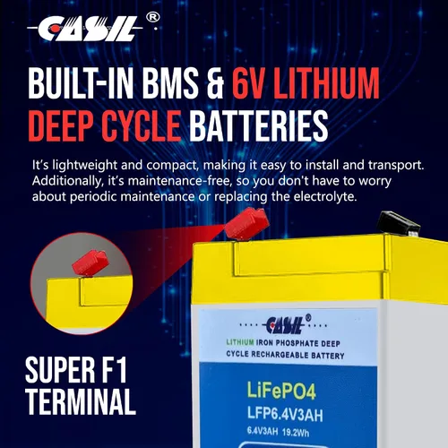 Miniatura 5 de Casil Batería de 6V 4Ah para juguetes de paseo, recargable SLA, plomo ácido sellado, reemplazo CA640, compatible con NT6-4 Neata, batería recargable