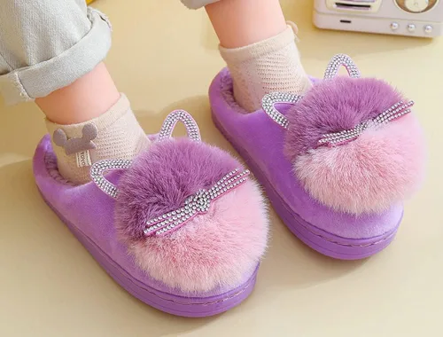 Miniatura 7 de Pantuflas para niñas y niños, pantuflas de casa de gato, pantuflas mullidas, pantuflas rosadas, pantuflas cálidas de invierno, zapatos suaves