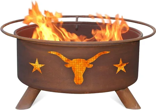 Patina Products F202 Texas Longhorn - Hoguera de acero para exteriores, 24 x 24 x 11 pulgadas, acabado de pátina natural