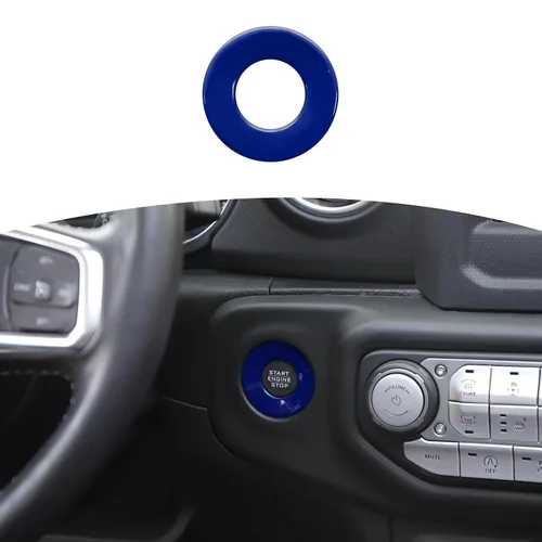 Miniatura 17 de RT-TCZ para Jeep JL Anillo de Cubierta de Botón de Arranque/Parada para Jeep Wrangler JL JLU Gladiator JT 2018-2024 Accesorios de Interior Azul Bebé
