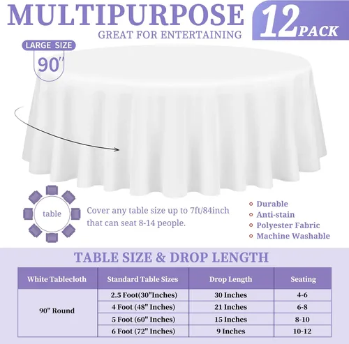 Miniatura 71 de Showgeous Paquete de 4 manteles redondos color rosa intenso de 120 pulgadas de poliéster para mesas redondas, manteles de tela decorativa lavable