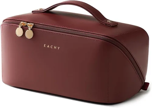Miniatura 68 de EACHY Bolsa de Maquillaje de Viaje, Bolsas de Cosméticos de Gran Capacidad para Mujeres, Bolsa Portátil Impermeable que se Abre Plana, Bolsa de Aseo