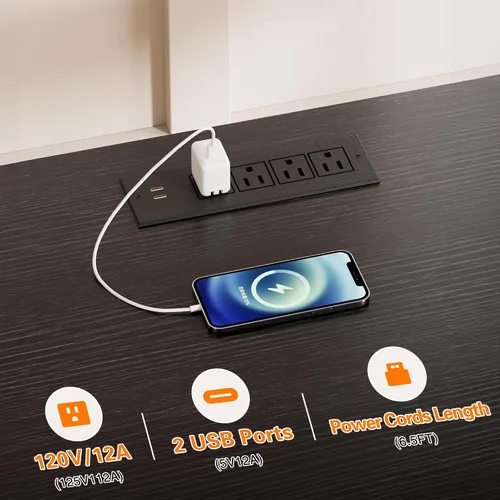 Miniatura 8 de VECELO Soporte de TV con tomas de corriente para televisores de hasta 75 pulgadas, centro de entretenimiento multimedia de 62 pulgadas con estación