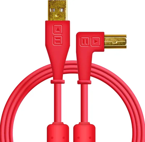 Miniatura 7 de DJ TechTools Chroma Cables USB-A a USB-B en ángulo recto 4.9 ft / 5 pies Audio optimizado Blindado de interferencias Brida para cables Verde