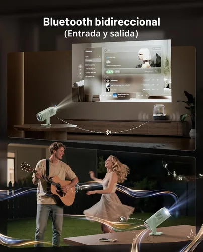 Miniatura 7 de Aurzen BOOM Air - Proyector portátil Google TV con WiFi y Bluetooth, alimentado por USB-C, proyector inteligente para películas al aire libre