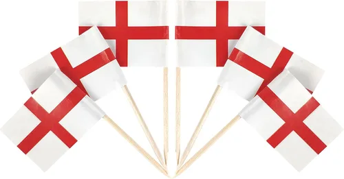 Miniatura 7 de QQSD Bandera de Albania palillo de dientes Albania Pequeña Bandera para cupcakes, 100
