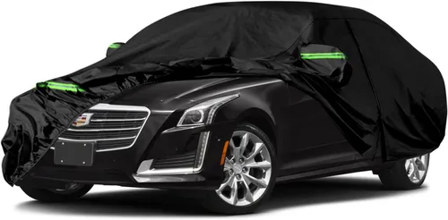 Miniatura 8 de Cubierta de coche impermeable actualizada compatible con Cadillac Lincoln Chrysler Limusina de 28-30 pies, cubiertas de coche negras para todo tipo