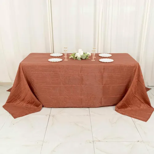 Miniatura 58 de Tableclothsfactory Mantel rectangular de tafetán arrugado de acordeón azul polvoriento, de 60 x 102 pulgadas, perfecto para ceremonias de boda