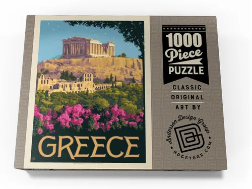 Miniatura 4 de MyPuzzle Greece: The Parthenon, póster vintage, rompecabezas de 100 piezas para adultos