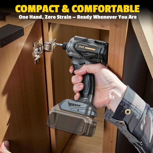 Miniatura 7 de DIYtoolifz Destornillador de impacto inalámbrico de 1/4 de pulgada compatible con batería Dewalt de 20 V (solo herramienta), taladro de impacto sin
